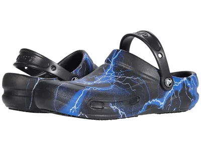 Crocs Work Bistro Graphic Clog Clog/mule Shoes Black/lightning Bolts :