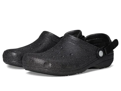 Crocs Work Classic Work Clogs Slippers Black Glitter :