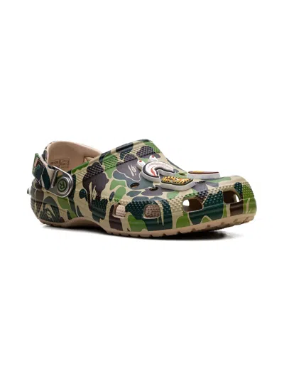 Crocs Kids' X A Bathing Ape Clog "green Camo" Sneakers