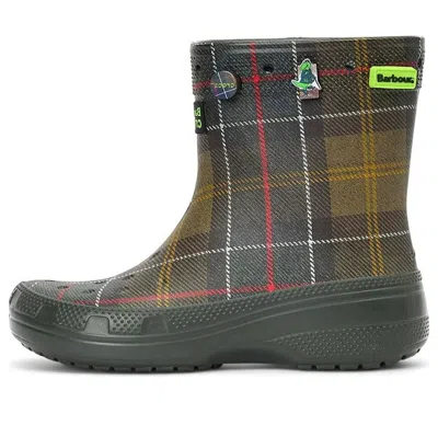 CROCS CROCS X BARBOUR CLASSIC BOOTS 'OLIVE PLAID'