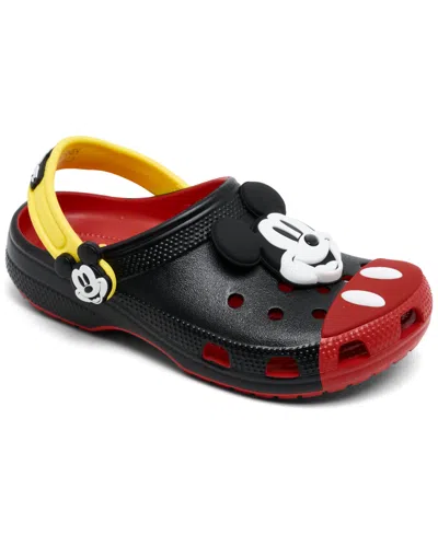 Crocs Kids' X Disney Little Boys Mickey Mouse Classic Clogs From Finish Line In Black