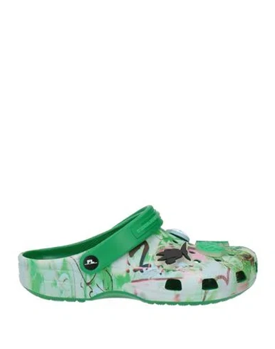 Crocs X Futura Laboratories Woman Mules & Clogs Green Size 7 Rubber In Multi