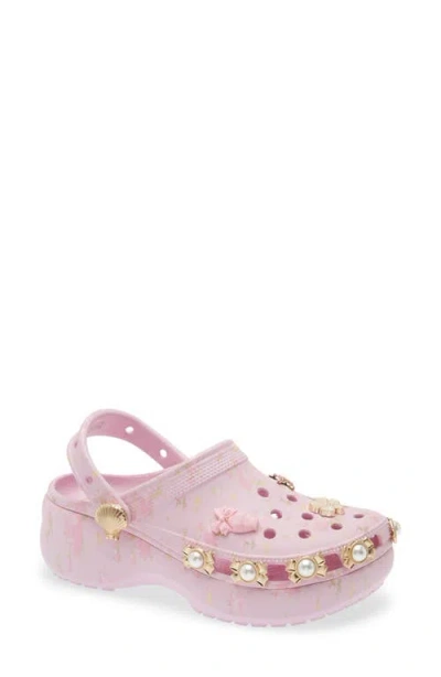 Crocs X Loveshackfancy Embellished Platform Clog In Animal Print