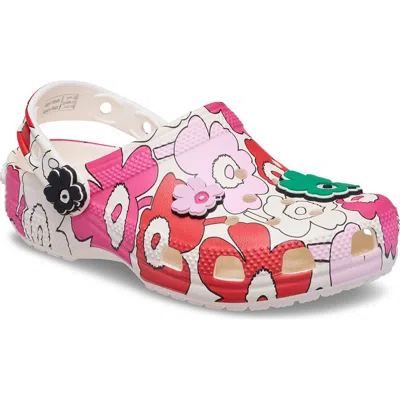 Crocs X Marimekko Kids' Classic Clog With Jibbitz™ Shoe Charms In Pink