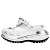 Crocs X Mcm Mega Crush Clogs 'white Silver' In Metallic