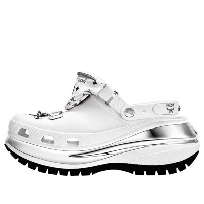 Crocs X Mcm Mega Crush Clogs 'white Silver'