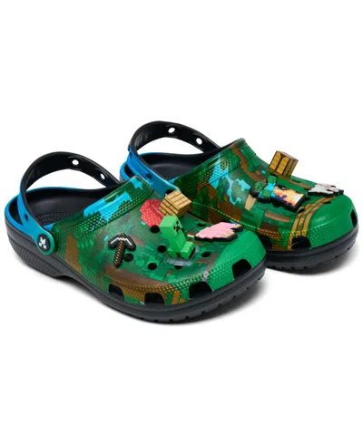 Crocs X Minecraft Little Kids Classic Clogs From Finish Line In Green,multi