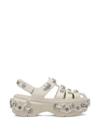 Crocs X Simone Rocha Embellished Platform Sandals In White