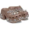 Crocs X Simone Rocha Siren Clog With Crystal & Faux Pearl Jibbitz™ In Latte