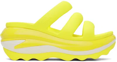 Crocs Yellow Mega Crush Triple Strap Sandals In Acidity