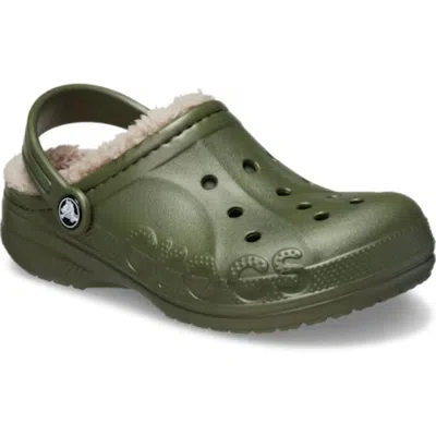 Crocs Kids' Youth  Baya- Clogs Army Green Lined Casual Shoes Ver1286