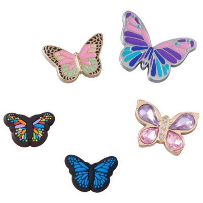 Crocs Youth   Butterfly 5 Pack In Multi