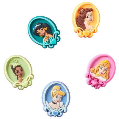 Crocs Youth   Jibbitz Disney Princess 5 Pack In Blue/yellow