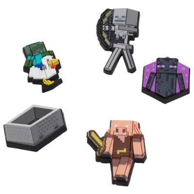 Crocs Youth   Minecraft 5 Pack Jibbitz In Grey/grey
