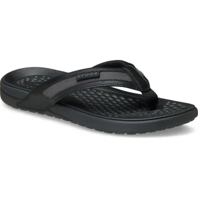 Crocs Yukon Sport Flip Flop In Black