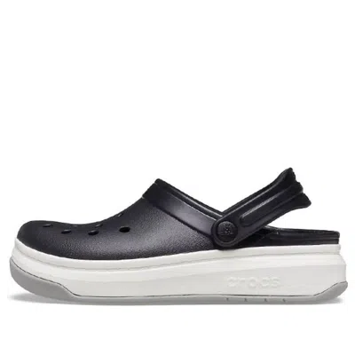 Crocs Band Full Force Thick Sole Sandals Black White Unisex In Black/white