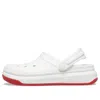 Crocs Band Full Force Thick Sole Sandals White Red Unisex