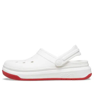Crocs Band Full Force Thick Sole Sandals White Red Unisex