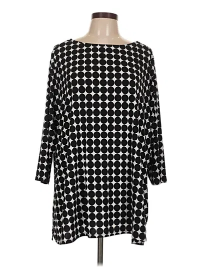 Pre-owned Croft & Barrow 3/4 Sleeve Blouse In Black