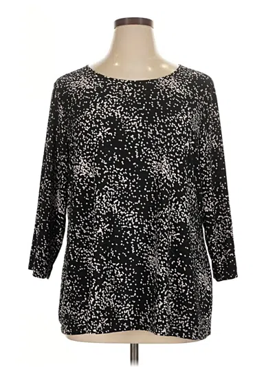 Pre-owned Croft & Barrow 3/4 Sleeve Blouse In Black