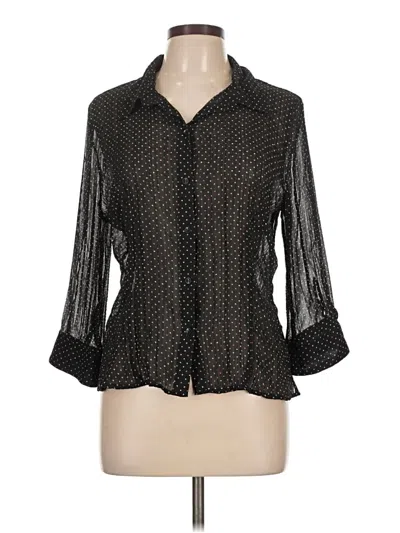 Pre-owned Croft & Barrow 3/4 Sleeve Blouse In Black