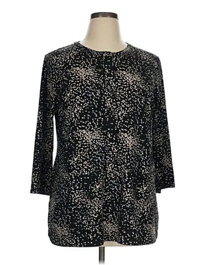 Pre-owned Croft & Barrow 3/4 Sleeve Blouse In Black