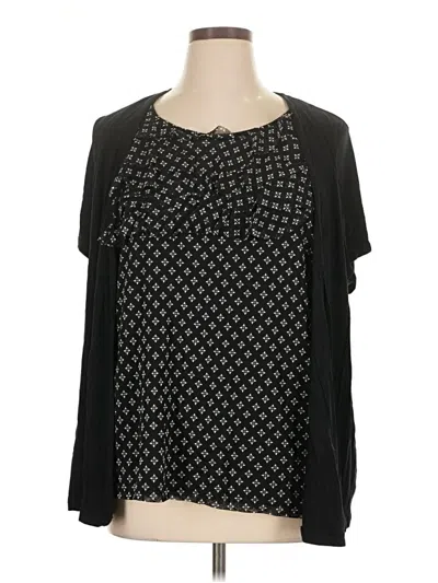 Pre-owned Croft & Barrow 3/4 Sleeve Blouse In Black