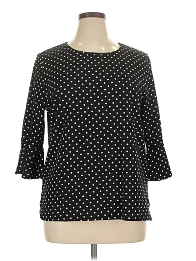 Pre-owned Croft & Barrow 3/4 Sleeve Blouse In Black