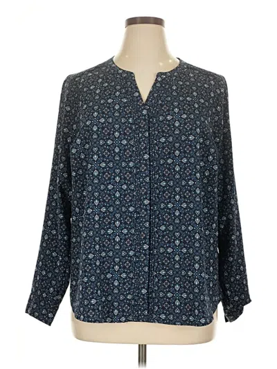 Pre-owned Croft & Barrow 3/4 Sleeve Blouse In Blue
