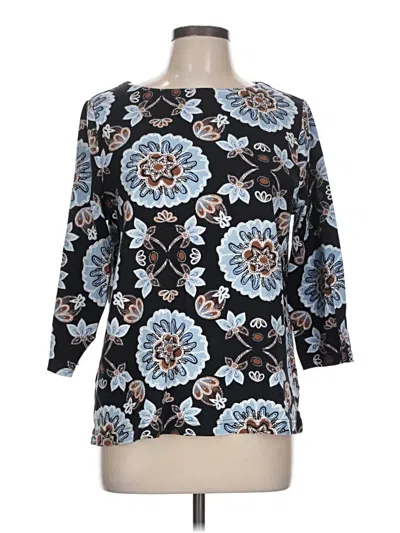 Pre-owned Croft & Barrow 3/4 Sleeve Blouse In Blue