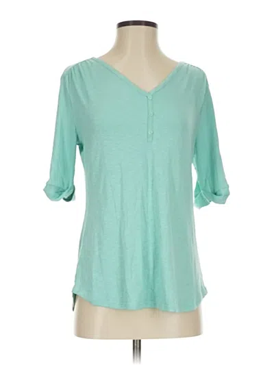 Pre-owned Croft & Barrow 3/4 Sleeve Blouse In Blue