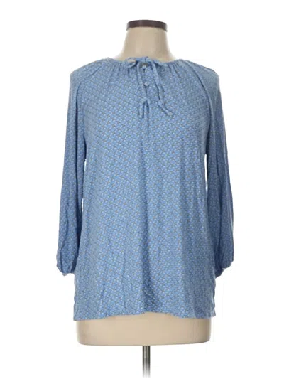 Pre-owned Croft & Barrow 3/4 Sleeve Blouse In Blue
