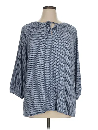 Pre-owned Croft & Barrow 3/4 Sleeve Blouse In Blue