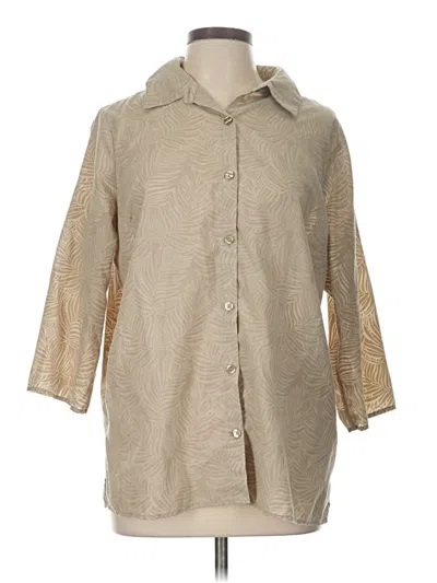 Pre-owned Croft & Barrow 3/4 Sleeve Blouse In Brown