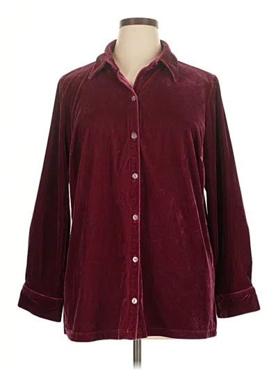 Pre-owned Croft & Barrow 3/4 Sleeve Blouse In Burgundy