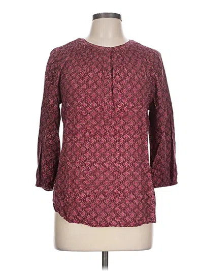 Pre-owned Croft & Barrow 3/4 Sleeve Blouse In Burgundy