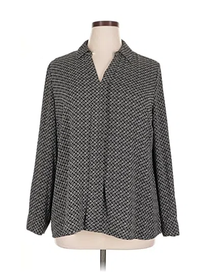 Pre-owned Croft & Barrow 3/4 Sleeve Blouse In Gray