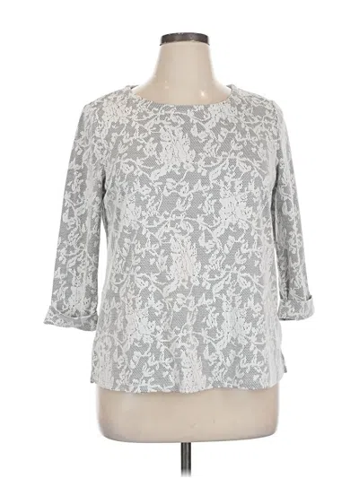 Pre-owned Croft & Barrow 3/4 Sleeve Blouse In Gray