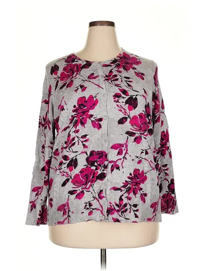 Pre-owned Croft & Barrow 3/4 Sleeve Blouse In Gray