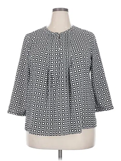 Pre-owned Croft & Barrow 3/4 Sleeve Blouse In Gray