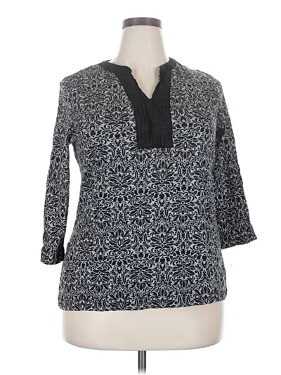 Pre-owned Croft & Barrow 3/4 Sleeve Blouse In Gray