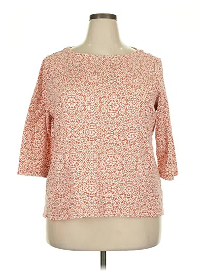 Pre-owned Croft & Barrow 3/4 Sleeve Blouse In Orange