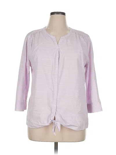 Pre-owned Croft & Barrow 3/4 Sleeve Blouse In Pink