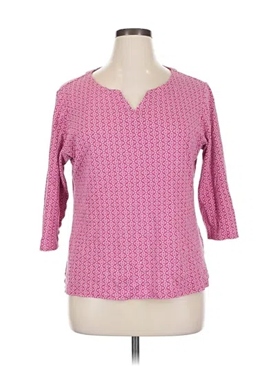 Pre-owned Croft & Barrow 3/4 Sleeve Blouse In Pink