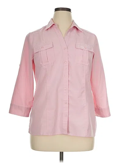 Pre-owned Croft & Barrow 3/4 Sleeve Blouse In Pink