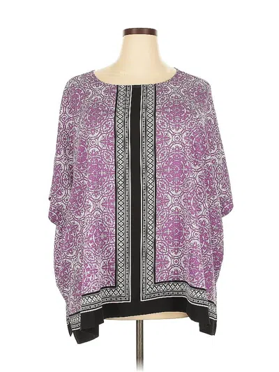 Pre-owned Croft & Barrow 3/4 Sleeve Blouse In Purple