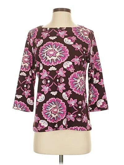 Pre-owned Croft & Barrow 3/4 Sleeve Blouse In Purple