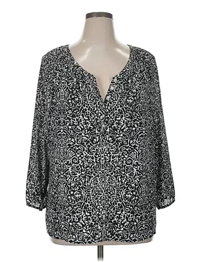 Pre-owned Croft & Barrow 3/4 Sleeve Blouse In Silver
