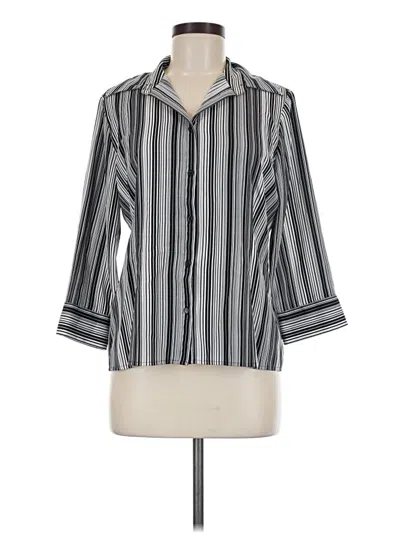 Pre-owned Croft & Barrow 3/4 Sleeve Blouse In Silver