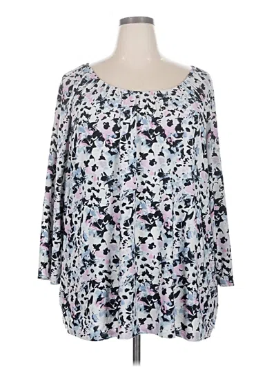 Pre-owned Croft & Barrow 3/4 Sleeve Blouse In Silver